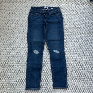 Paige Kylie crop distressed blue jeans Sz 28